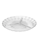 Petisqueira de Vidro com 3 Divisórias Floral 19,5cm - Lyor 220643