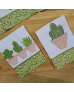 Kit 2 Panos de Prato - Cactos - 65cm x 44cm