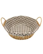 Cesta Redondo com Forro em Tecido com Alça 25cm x 25cm x 12cm - Livon