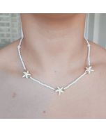 Colar Choker Feminino Miçangas Colorido Branco Preto Ajustável Tendência 2026