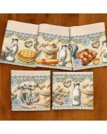 Panos de Prato Doce Azul II - 100% Algodão