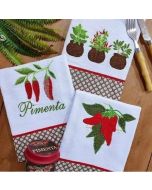 Kit 3 Panos de Prato - Pimenta - 65cm x 44cm - Casa & Beleza Shop