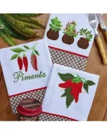 Kit 3 Panos de Prato - Pimenta - 65cm x 44cm