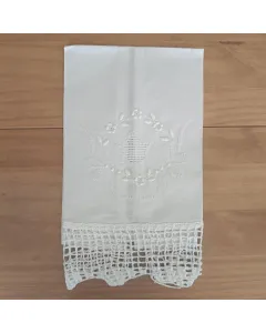 Toalha Artesanal Bordada Brancas - Diversas - 40x60cm