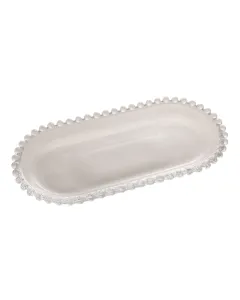 Travessa Oval de Cristal Pearl 24cm x 12cm x 2cm - Wolff 22386