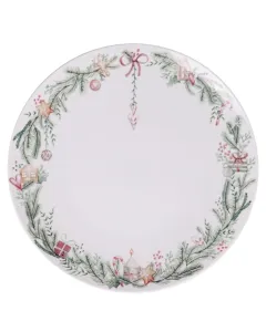 Kit 4 Pratos Rasos Tramontina Casa Natal Noite Feliz em Porcelana Decorada 28 cm