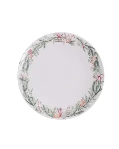 Kit 4 Pratos Sobremesa Tramontina Casa Natal Noite Feliz em Porcelana Decorada 21 cm