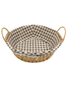 Cesta Redondo com Forro em Tecido com Alça 25cm x 25cm x 12cm - Livon