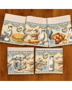 Panos de Prato Doce Azul II - 100% Algodão