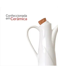 Azeiteiro Com Alça Oásis 250 Ml Em Cerâmica Com Rolha