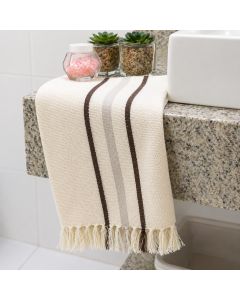 Toalha de Lavabo Linha Marrom e Cru - 40x60cm