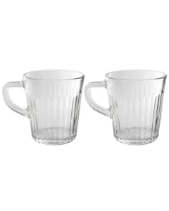 Jogo de Caneca Frisado 4 Peças 280ml em Vidro Wincy